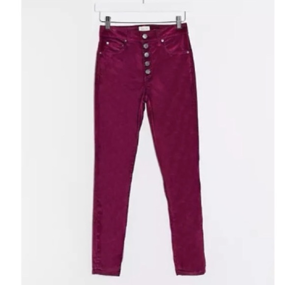 Alice & Olivia STRETCH VELVETHigh Rise Skinny Jeans - Picture 6 of 17